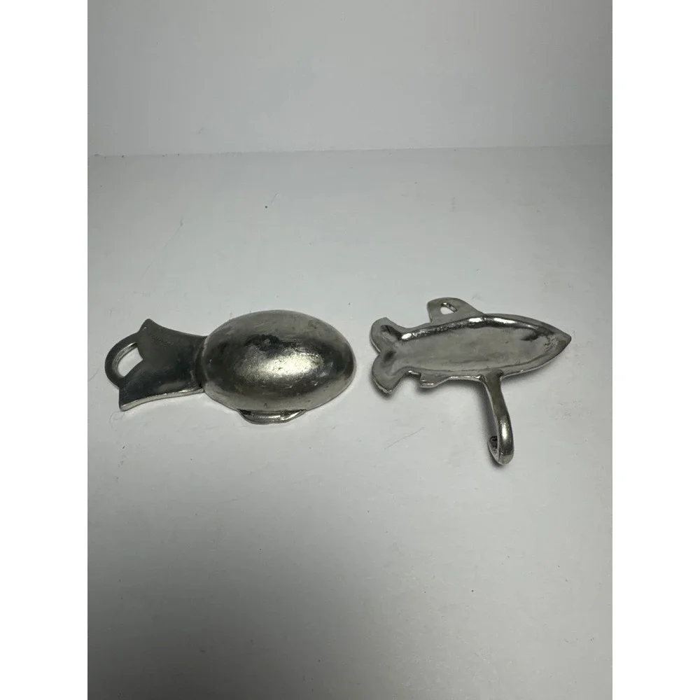 Basic Spirit Canada Pewter Fish Wall Hook & Fish Bottle Opener Nautical Lot of 2